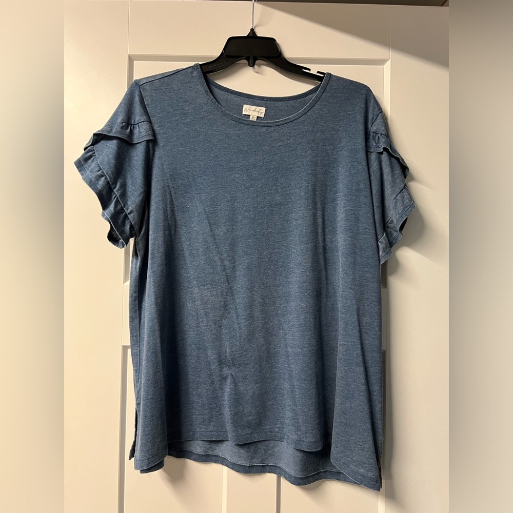 Wonderly size 2X blue top.